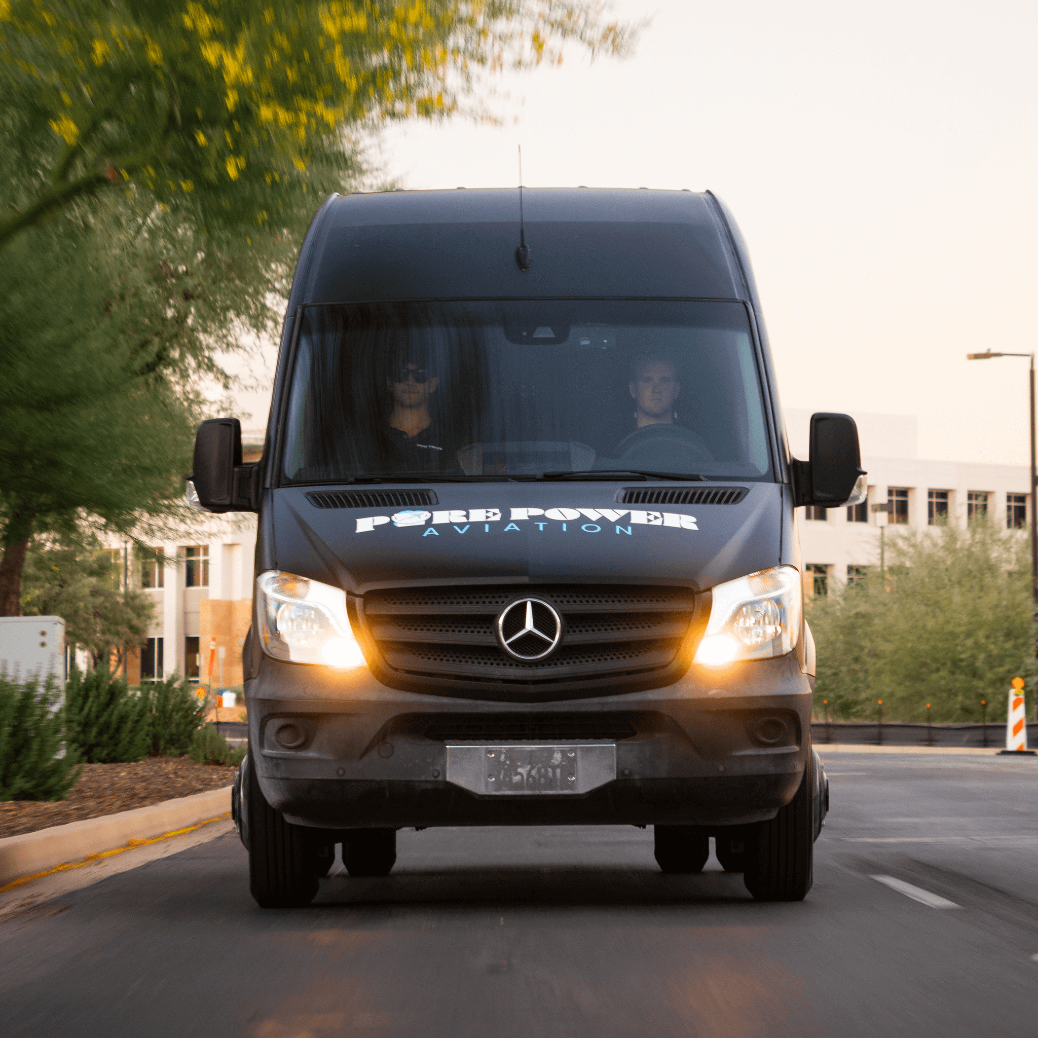 Mobile aircraft detailing Arizona service truck on airport ramp